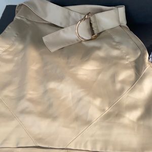 Fully lined champagne colored silky skirt